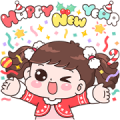 Boobib Happy New Year Sticker for LINE & WhatsApp | ZIP: GIF & PNG
