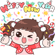 Boobib Happy New Year Sticker for LINE & WhatsApp | ZIP: GIF & PNG