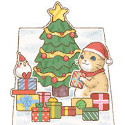 Cat's Lifestyle Classic Christmas Sticker for LINE & WhatsApp | ZIP: GIF & PNG
