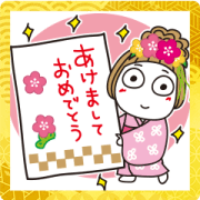 Hanako Big New Year's Stickers Sticker for LINE & WhatsApp | ZIP: GIF & PNG