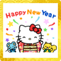 Hello Kitty New Year's Animated Stickers Sticker for LINE & WhatsApp | ZIP: GIF & PNG