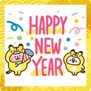 Kanahei's New Year's Stickers Sticker for LINE & WhatsApp | ZIP: GIF & PNG