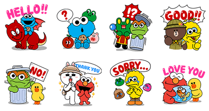 LINE Bubble 2 × Sesame Street Line Sticker GIF & PNG Pack: Animated & Transparent No Background | WhatsApp Sticker