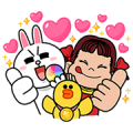 POP 2 x Peko-chan Sticker for LINE & WhatsApp | ZIP: GIF & PNG