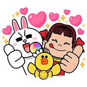 POP 2 x Peko-chan Sticker for LINE & WhatsApp | ZIP: GIF & PNG