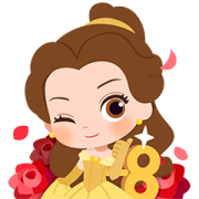 Pokopoko Disney Princess Event Sticker Sticker for LINE & WhatsApp | ZIP: GIF & PNG