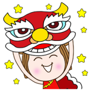 Chinese New Year CNY PannLantGIRL Pop-Up Sticker for LINE & WhatsApp | ZIP: GIF & PNG