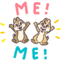 Chip 'n' Dale Big Hand-drawn Letters Sticker for LINE & WhatsApp | ZIP: GIF & PNG