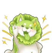 Chinese Cabbage Dog: 01 Daily stickers Sticker for LINE & WhatsApp | ZIP: GIF & PNG