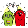 Gachapin&Mukku×Purukumasan Sticker for LINE & WhatsApp | ZIP: GIF & PNG