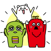 Gachapin & Mukku × Purukuma-san Gachapin&Mukku×Purukumasan Sticker for LINE & WhatsApp | ZIP: GIF & PNG