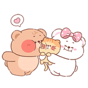 Onnie Bear: In Love Sticker for LINE & WhatsApp | ZIP: GIF & PNG
