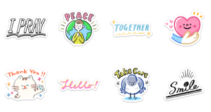 PEACE Stickers Line Sticker GIF & PNG Pack: Animated & Transparent No Background | WhatsApp Sticker