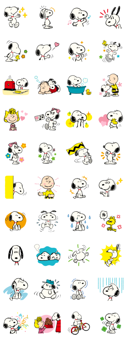 Snoopy for Daily Use Line Sticker GIF & PNG Pack: Animated & Transparent No Background | WhatsApp Sticker