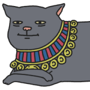 Egyptian Animal Gods - Tired Eyed Cat Sticker for LINE & WhatsApp | ZIP: GIF & PNG