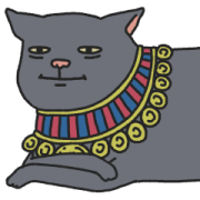 Egyptian Animal Gods - Tired Eyed Cat Egyptian Animal Gods - Tired Eyed Cat Sticker for LINE & WhatsApp | ZIP: GIF & PNG