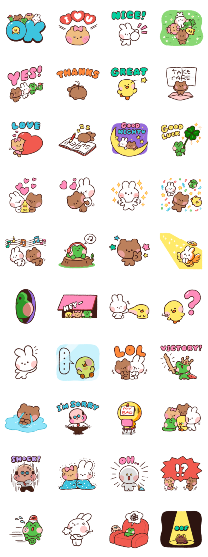LINE FRIENDS minini Line Sticker GIF & PNG Pack: Animated & Transparent No Background | WhatsApp Sticker