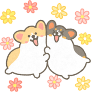 1corgi friend sticker Sticker for LINE & WhatsApp | ZIP: GIF & PNG