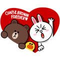 Brown & Cony's Lovey Dovey Date Sticker for LINE & WhatsApp | ZIP: GIF & PNG