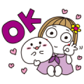 Hanako × Omochi-chan Sticker for LINE & WhatsApp | ZIP: GIF & PNG