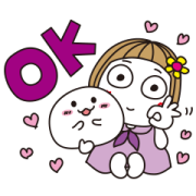Hanako × Omochi-chan Sticker for LINE & WhatsApp | ZIP: GIF & PNG