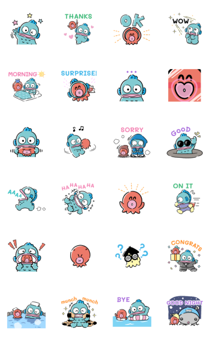 Hangyodon Animated (Pastel) Line Sticker GIF & PNG Pack: Animated & Transparent No Background | WhatsApp Sticker