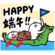 Let's board the Dragon Boat with Citi TW Sticker for LINE & WhatsApp | ZIP: GIF & PNG