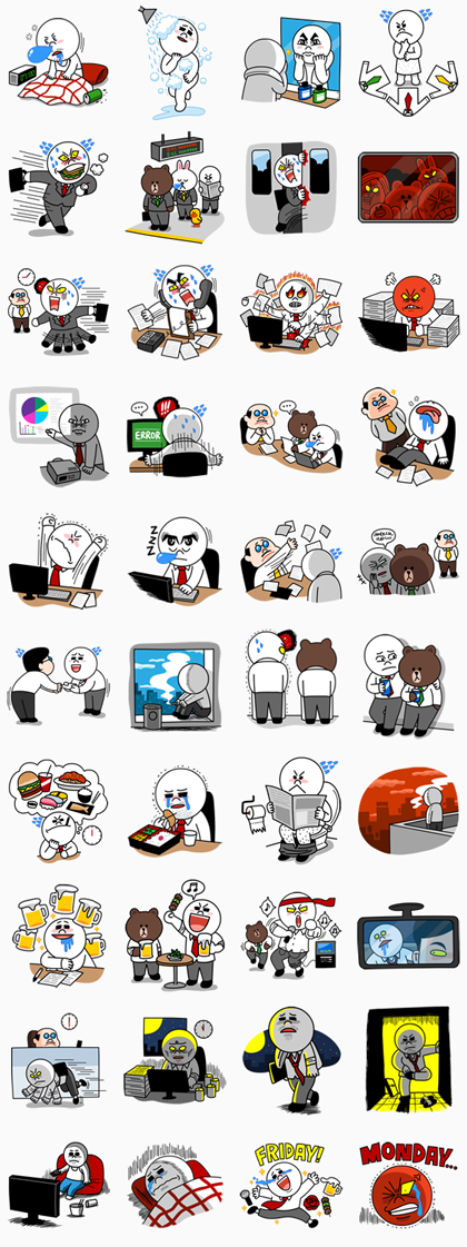 Moon: Salaryman Special Line Sticker GIF & PNG Pack: Animated & Transparent No Background | WhatsApp Sticker