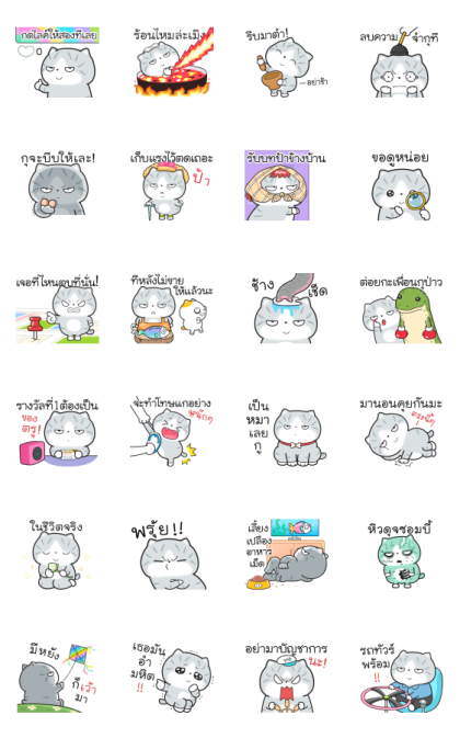 Munkaew Funny Cat V.5 Line Sticker GIF & PNG Pack: Animated & Transparent No Background | WhatsApp Sticker