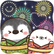 Pastel Penguin Pop-Up Fireworks Festival Sticker for LINE & WhatsApp | ZIP: GIF & PNG