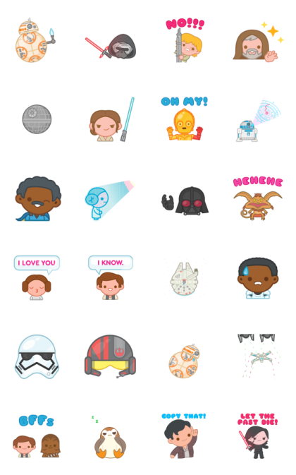 Star Wars Animated Stickers Line Sticker GIF & PNG Pack: Animated & Transparent No Background | WhatsApp Sticker