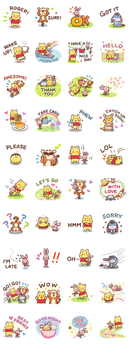 Winnie the Pooh by Honobono Line Sticker GIF & PNG Pack: Animated & Transparent No Background | WhatsApp Sticker