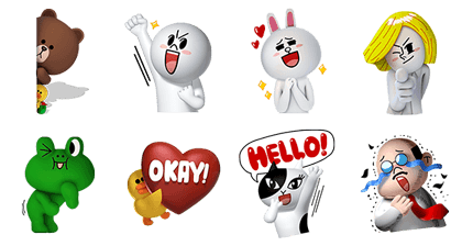 3D LINE Characters Line Sticker GIF & PNG Pack: Animated & Transparent No Background | WhatsApp Sticker