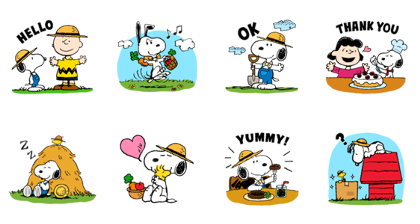 Brown Farm & Snoopy Tie-Up! Line Sticker GIF & PNG Pack: Animated & Transparent No Background | WhatsApp Sticker