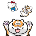 Hello Kitty × Alexander the Fat Tiger Sticker for LINE & WhatsApp | ZIP: GIF & PNG