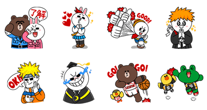 Jump Comics feat. LINE Characters Line Sticker GIF & PNG Pack: Animated & Transparent No Background | WhatsApp Sticker