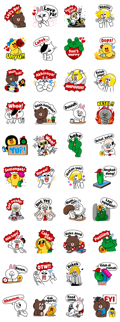 LINE Characters : Fantastic moments!  Line Sticker GIF & PNG Pack: Animated & Transparent No Background | WhatsApp Sticker