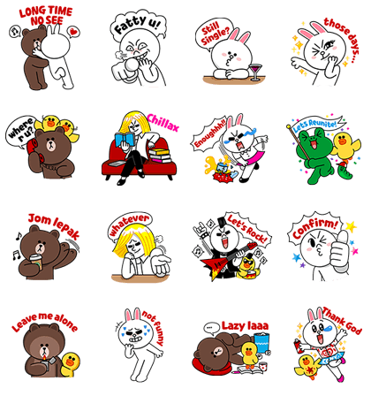 LINE Characters: Find Alumni Line Sticker GIF & PNG Pack: Animated & Transparent No Background | WhatsApp Sticker