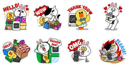 LINE Characters: LINE DEAL Special Line Sticker GIF & PNG Pack: Animated & Transparent No Background | WhatsApp Sticker