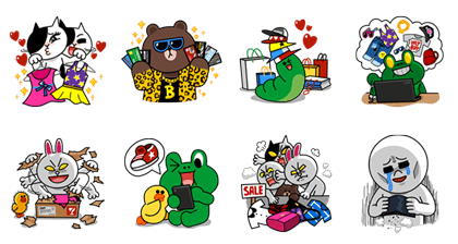LINE Characters: Shopping Special II Line Sticker GIF & PNG Pack: Animated & Transparent No Background | WhatsApp Sticker