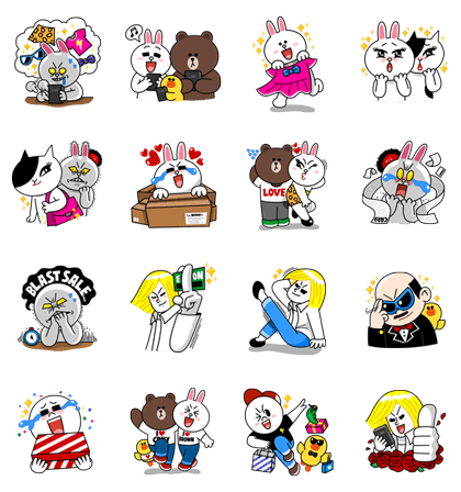 LINE Characters: Shopping Special Line Sticker GIF & PNG Pack: Animated & Transparent No Background | WhatsApp Sticker