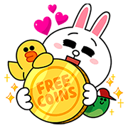 LINE Free Coins Sticker for LINE & WhatsApp | ZIP: GIF & PNG