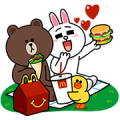 LINE Friends Love to Eat McDonald's Sticker for LINE & WhatsApp | ZIP: GIF & PNG