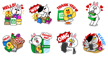 LINE SHOP: Shopping with LINE Characters Line Sticker GIF & PNG Pack: Animated & Transparent No Background | WhatsApp Sticker