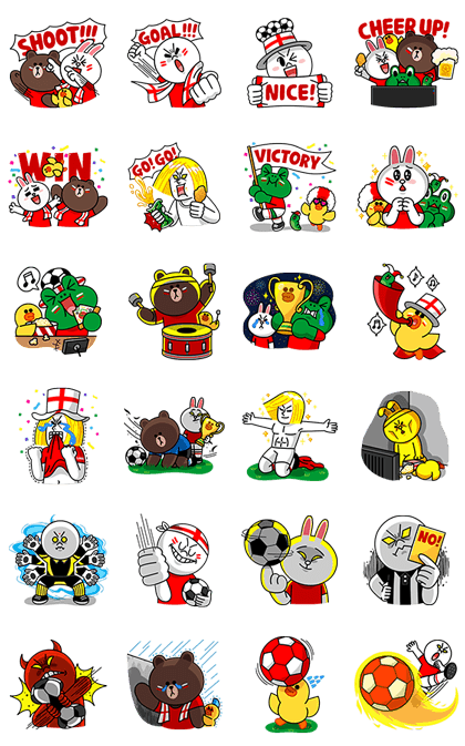 LINE Soccer Fever: England Line Sticker GIF & PNG Pack: Animated & Transparent No Background | WhatsApp Sticker