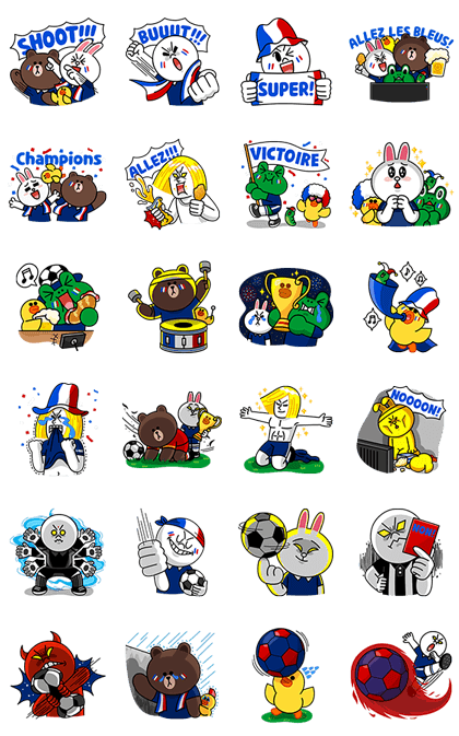 LINE Soccer Fever: France Line Sticker GIF & PNG Pack: Animated & Transparent No Background | WhatsApp Sticker