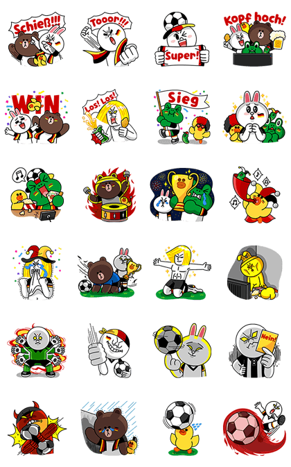 LINE Soccer Fever: Germany Line Sticker GIF & PNG Pack: Animated & Transparent No Background | WhatsApp Sticker