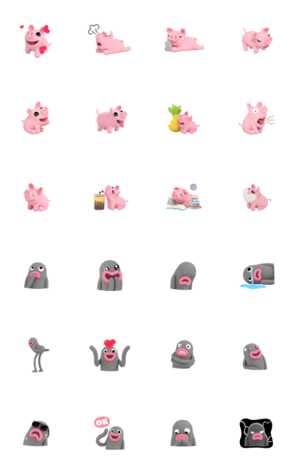 Lars & Rosa Debut Line Sticker GIF & PNG Pack: Animated & Transparent No Background | WhatsApp Sticker