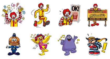 McD Original Characters Line Sticker GIF & PNG Pack: Animated & Transparent No Background | WhatsApp Sticker