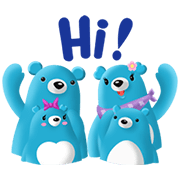 TQM Blue Beary 2 Sticker for LINE & WhatsApp | ZIP: GIF & PNG